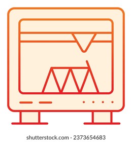 3D printing flat icon. 3D print process orange icons in trendy flat style. 3d printer working gradient style design, designed for web and app. Eps 10