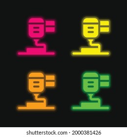3d Printing four color glowing neon vector icon