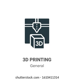 3d printing glyph icon vector on white background. Flat vector 3d printing icon symbol sign from modern general collection for mobile concept and web apps design.