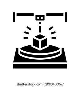 3d imprimir vector de icono de glifo. 3.ª señal de impresión. símbolo de contorno aislado ilustración negra