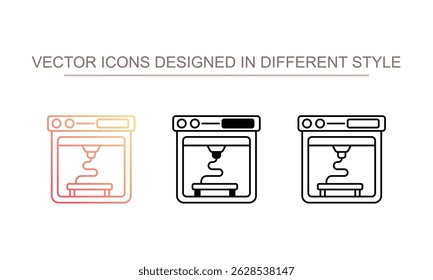 3d printing icon design with white background stock illustration