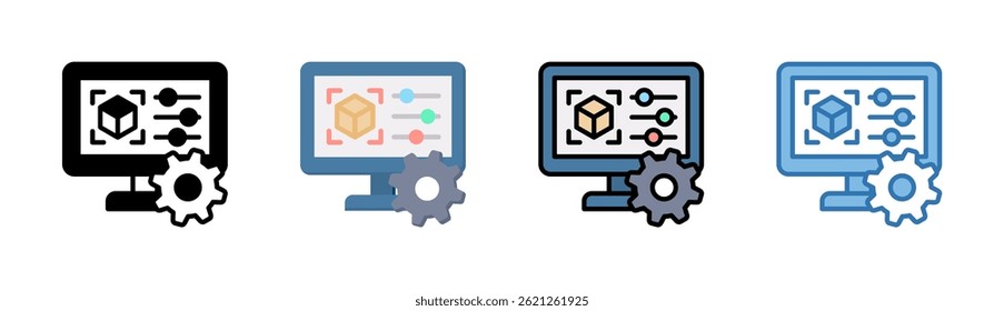 3D Printing Icon Element For Design