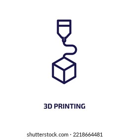 3d printing icon from general collection. Thin linear 3d printing, printer, technology outline icon isolated on white background. Line vector 3d printing sign, symbol for web and mobile