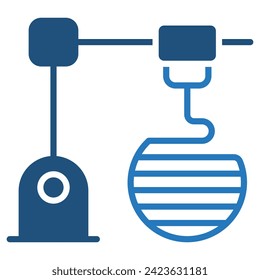 Ilustración vectorial de línea de icono de impresión 3D