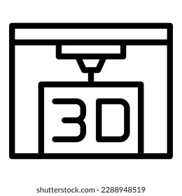 3d printing icon outline vector. Side industry. Car engine