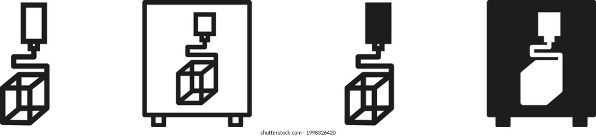 3D printing icon , vector illustration