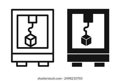 colección de Vector iconicon de impresión 3D en estilo delineado y sólido