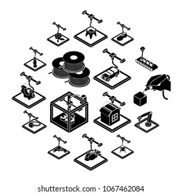 3d printing icons set. Simple illustration of 16 3d printing icons set vector icons for web