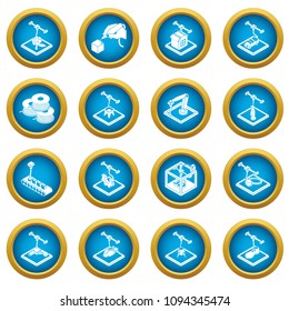 3d printing icons set. Simple illustration of 16 3d printing icons set vector icons for web