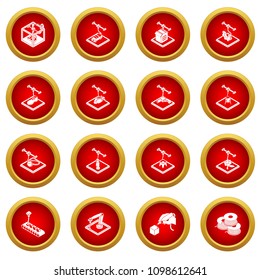 3d printing icons set. Simple illustration of 16 3d printing icons set vector icons for web