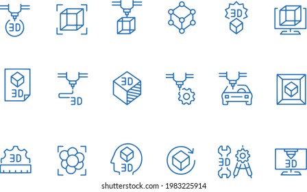 Diseño vectorial de iconos de impresión 3D 