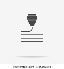 3d printing line concept. Simple line icon  illustration. 3d printing symbol flat design. Can be used for UI/UX.