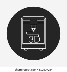 3D printing line icon
