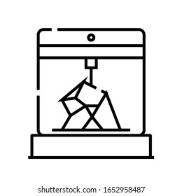 3d printing line icon, concept sign, outline vector illustration, linear symbol.