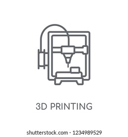 3d printing linear icon. Modern outline 3d printing logo concept on white background from General collection. Suitable for use on web apps, mobile apps and print media.