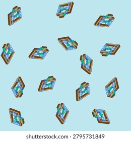 3d printing machine industry 4 isometric seamless pattern. 3d printing machine industry 4 sign illustration