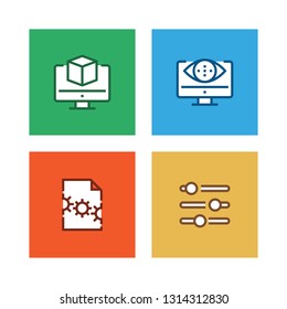 3D PRINTING AND MODELLING LINE ICON SET