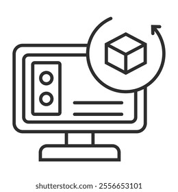 3D printing outline icon, editable vector illustration and transparent graphic element. Isolated on white background