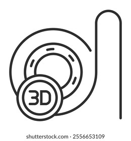 3D printing outline icon, editable vector illustration and transparent graphic element. Isolated on white background
