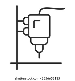 3D printing outline icon, editable vector illustration and transparent graphic element. Isolated on white background