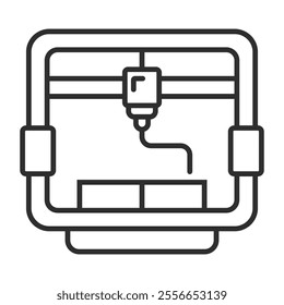 3D printing outline icon, editable vector illustration and transparent graphic element. Isolated on white background