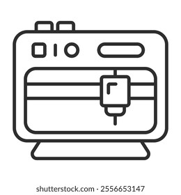 3D printing outline icon, editable vector illustration and transparent graphic element. Isolated on white background