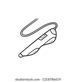 Icono de doodle dibujado a mano con la pluma de impresión 3D. Impresión tridimensional, impresión del concepto de objetos 3D. Ilustración vectorial para impresión, web, móvil e infografía sobre fondo blanco.