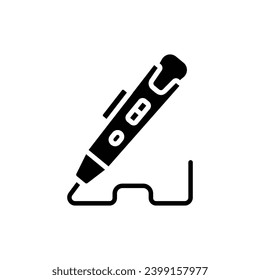3D Printing Pen Outline Icon Vector Illustration