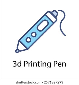 3d Printing Pen Vector icon stock illustration