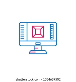 3D printing, 3d printer icon. Element of 3d printing icon. Thin line icon for website design and development, app development. Premium icon