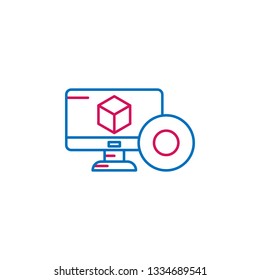 3D printing, setting icon. Element of 3d printing icon. Thin line icon for website design and development, app development. Premium icon
