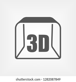 3D printing simple line icon. Flat symbol on isolated background