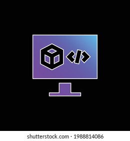 3d Printing Software blue gradient vector icon