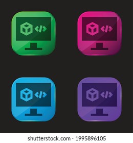 Icono de botón de cuatro colores del software de impresión