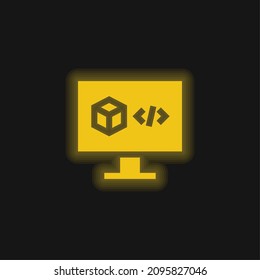 3d Printing Software yellow glowing neon icon