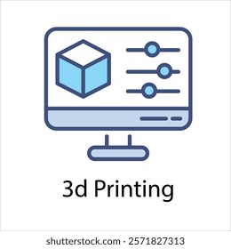 3d Printing Vector icon stock illustration