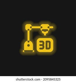 3d Printing yellow glowing neon icon