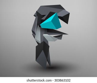 3D Prism Font - f