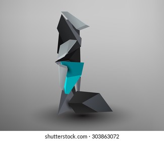 3D Prism Font - l