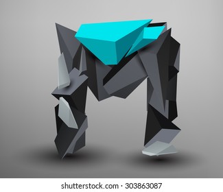 3D Prism Font - m