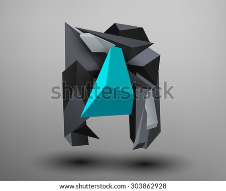 3D Prism Font - n Foto stock © 