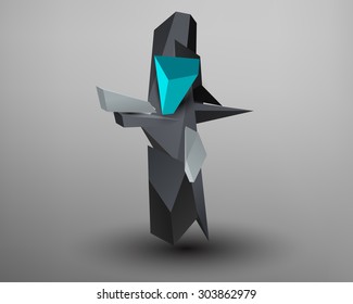 3D Prism Font - t