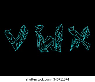 3D Prism Font - vwx