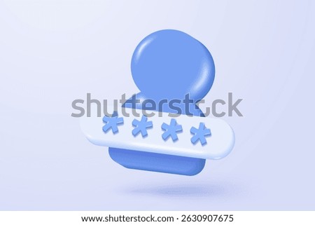 3D private icon signs with secure for online payment safety concepts. password firewall secure for protect crime with hacker in minimalist. 3d password correct buttons icon vector render illustration