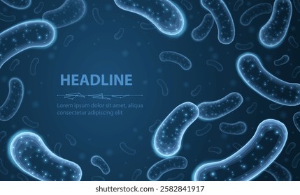 3d probiotic bacteria. Microbiome flora, lactobacillus acidophilus, microbiology research, bifidobacterium cell, microbe germ, bacterium culture, bifidobacteria growth, lactic fermentation probiotic.