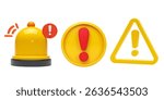 3D problems icon set. Icon set for something wrong. Computer system error.  3D Vector illustration