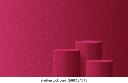 3D product background, 3D podium viva magenta color for product display background.