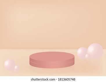 3D Muestra de producto podio, estudio de fondo en color pastel, ilustración vectorial.