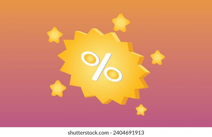 3D-Produktpreisreduzierungssymbole.3d handmade.3d Ziel für Technologie, Online-Illustration zur Nutzung sozialer Medien.
