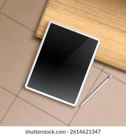 3D product template mockup tab generic silver white mockup